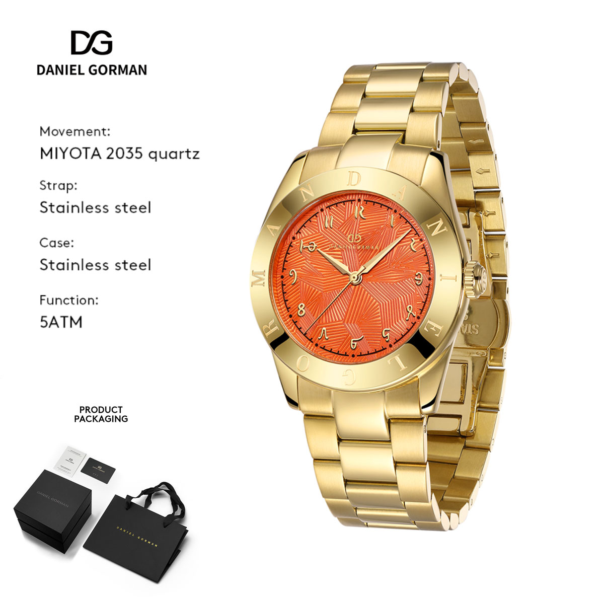 Luxury Watch Gift For Her - Daniel Gorman Dopamine Series Damen-Quarzuhr –
