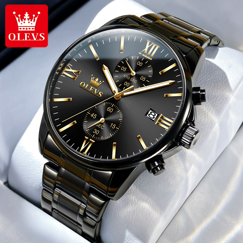 Luxury Watch Magazine - OLEVS 2886 Klassische schwarze Quarzuhr für