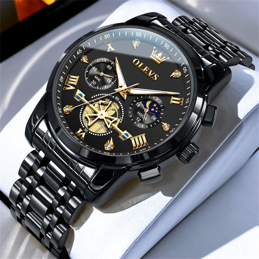 Luxury Watch Maker - OLEVS Brandneue Luxus-Chronographen-Uhren für Herren, Edelstahl-Tourbillon-Quarzuhr,