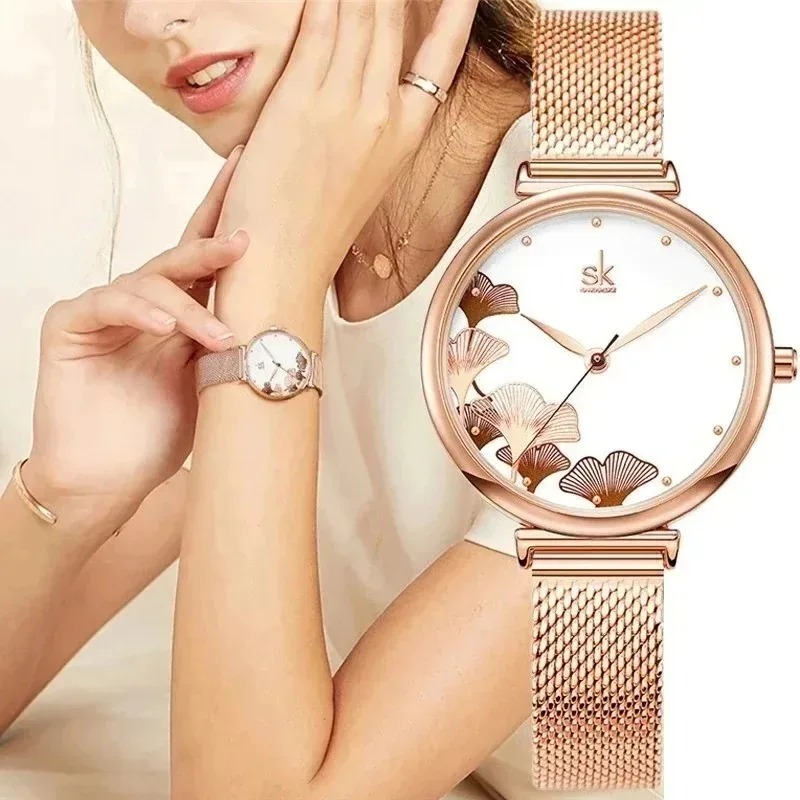 Luxus Damen Uhr mit Ginkgo-Mot – Luxury Watch Gift For Her Bewertung und Preis